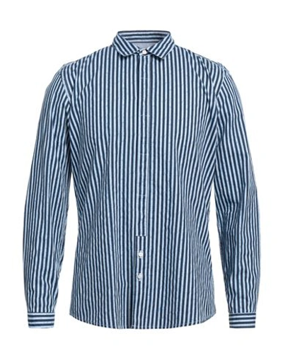 Shop Berna Man Shirt Blue Size Xxl Cotton