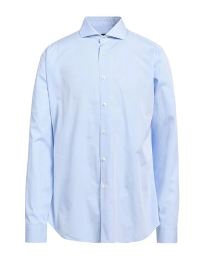 Shop Caliban Man Shirt Light Blue Size 17 ½ Cotton