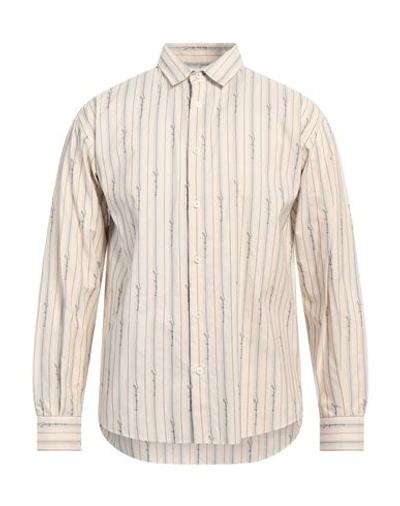 Shop Jacquemus Man Shirt Beige Size 40 Cotton