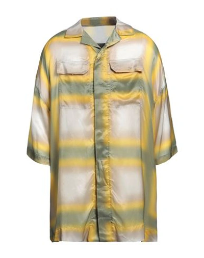 Shop Rick Owens Man Shirt Yellow Size 38 Cupro