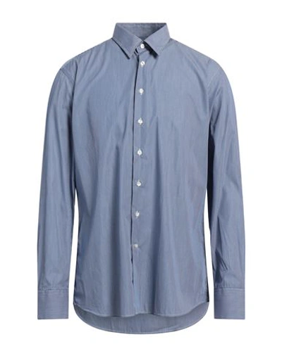 Shop Etro Man Shirt Navy Blue Size 16 ½ Cotton
