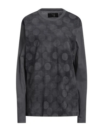 Shop Y's Yohji Yamamoto Woman T-shirt Lead Size 4 Cotton In Grey