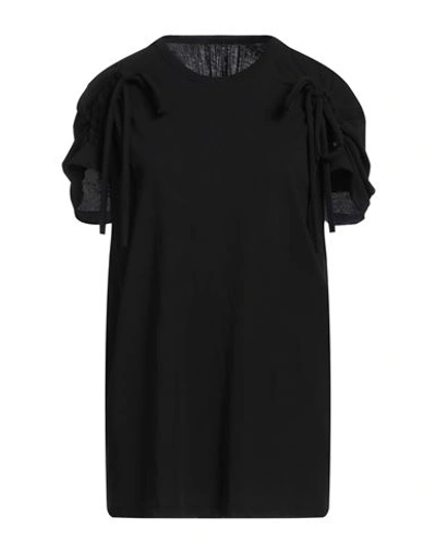 Shop Yohji Yamamoto Woman T-shirt Black Size 2 Cotton