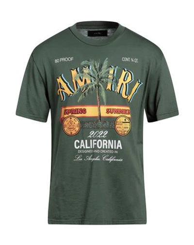 Shop Amiri Man T-shirt Military Green Size Xs Cotton