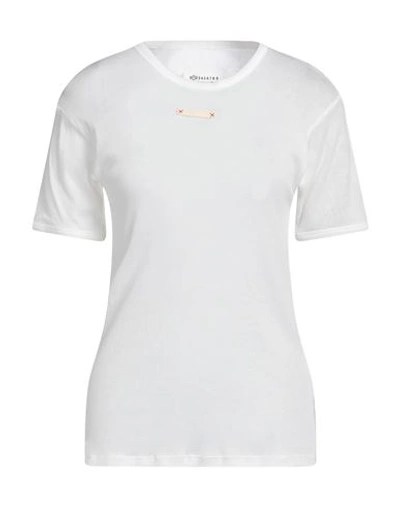 Shop Maison Margiela Woman T-shirt Ivory Size M Cotton, Silk In White