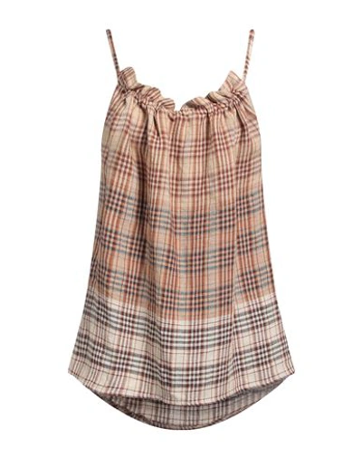 Jejia Woman Top Beige Size 6 Linen In Beige