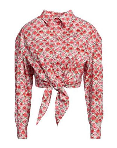 Shop Alessandro Enriquez Woman Shirt Coral Size 8 Cotton In Red