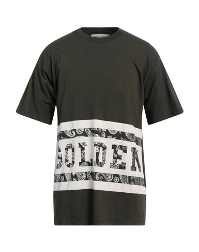 Shop Golden Goose Man T-shirt Military Green Size M Cotton