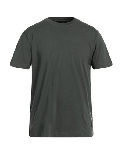 Shop John Richmond Man T-shirt Dark Green Size Xxl Cotton