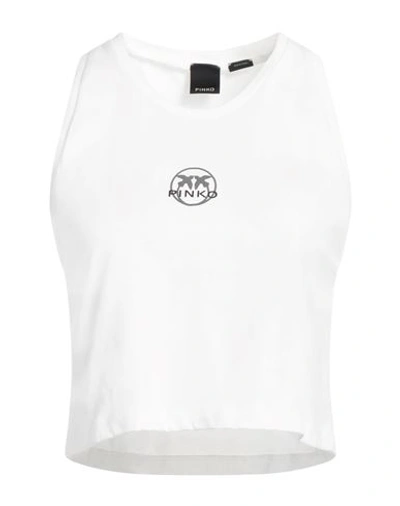 Shop Pinko Woman Tank Top Off White Size Xxs Cotton