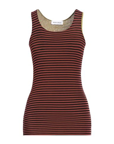 Shop Brand Unique Woman Tank Top Rust Size 1 Viscose, Polyamide, Elastane, Cashmere In Red