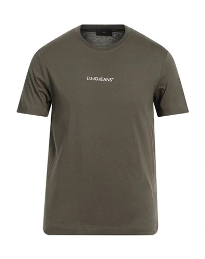 Shop Liu •jo Man Man T-shirt Military Green Size 3xl Cotton