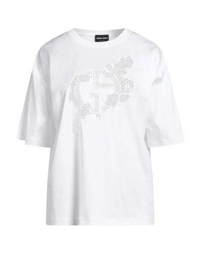 Shop Giorgio Armani Woman T-shirt White Size 10 Viscose, Polyester, Polyamide, Elastane