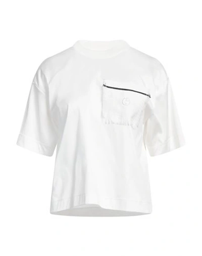 Shop Giorgio Armani Woman T-shirt White Size 4 Cotton, Polyamide, Elastane