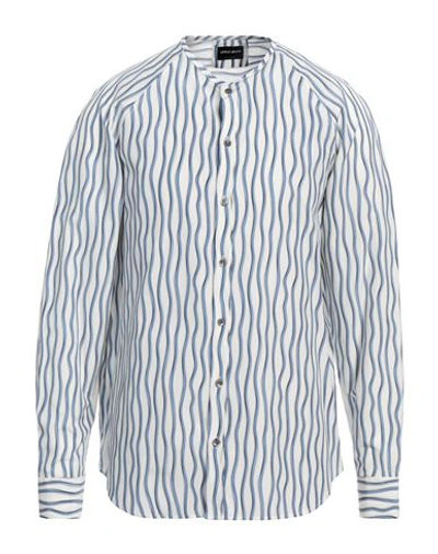 Shop Giorgio Armani Man Shirt White Size 17 ½ Cotton, Silk