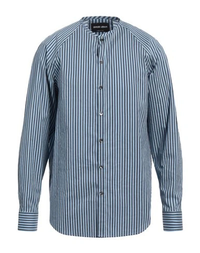 Shop Giorgio Armani Man Shirt Light Blue Size 16 ½ Cotton, Silk