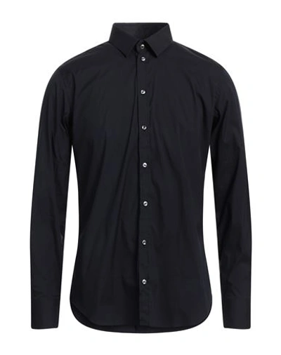 Alessandro Gherardi Man Shirt Midnight Blue Size 17 ½ Cotton, Polyamide, Elastane In Blue