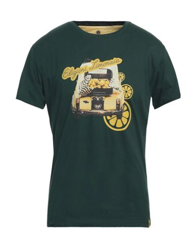Shop Edizioni Limonaia Man T-shirt Dark Green Size L Cotton