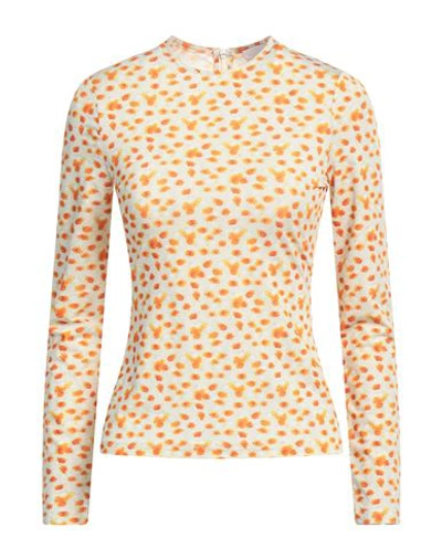 Shop Burberry Woman T-shirt Orange Size S Polyester, Elastane