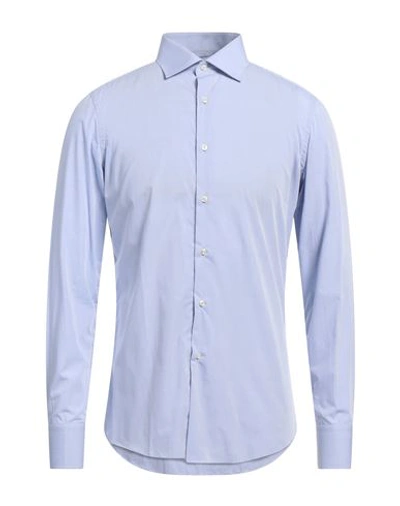 Shop Bagutta Man Shirt Light Blue Size 15 ½ Cotton