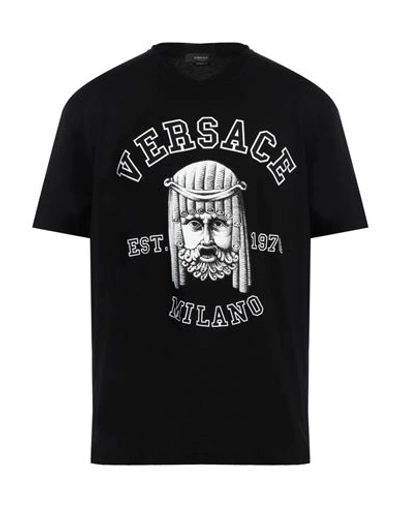 Shop Versace Man T-shirt Black Size Xl Cotton