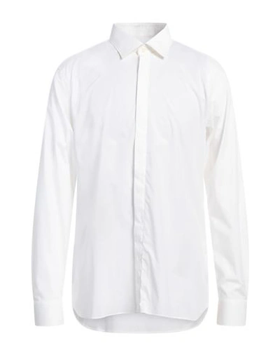 Shop Z Zegna Man Shirt White Size 17 ½ Cotton, Elastane