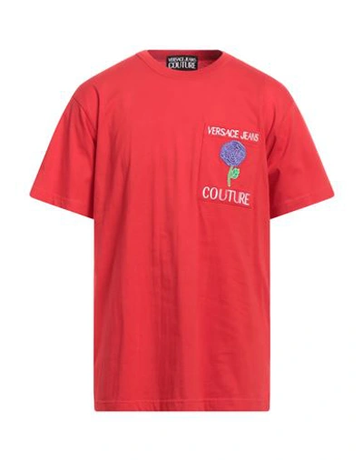 Shop Versace Jeans Couture Man T-shirt Red Size 3xl Cotton