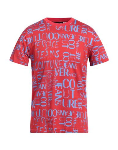 Shop Versace Jeans Couture Man T-shirt Red Size Xxl Cotton