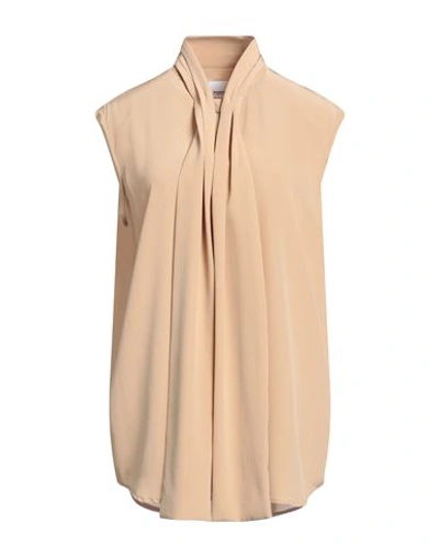 Shop Burberry Woman Shirt Sand Size 4 Silk In Beige
