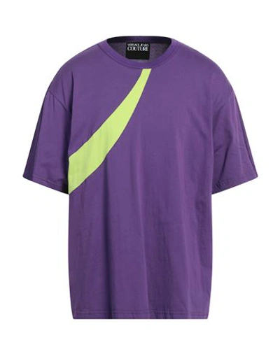 Shop Versace Jeans Couture Man T-shirt Purple Size 3xl Cotton