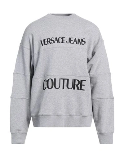 Shop Versace Jeans Couture Man Sweatshirt Light Grey Size 3xl Cotton, Elastane