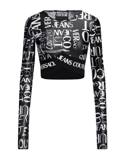 Versace Jeans Couture Woman T-shirt Black Size 8 Polyester, Elastane In Black