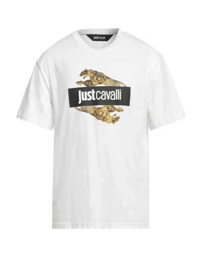 Shop Just Cavalli Man T-shirt White Size Xxl Cotton