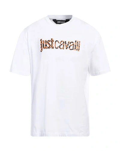 Shop Just Cavalli Man T-shirt White Size L Cotton