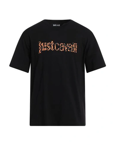 Just Cavalli Man T-shirt Black Size Xxl Cotton In Black
