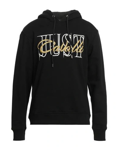 Just Cavalli Man Sweatshirt Black Size Xxl Cotton In Black