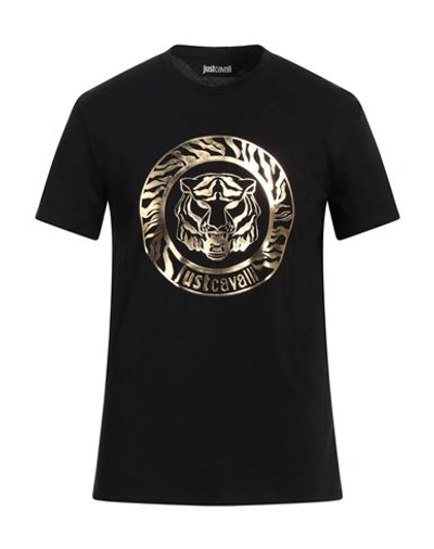 Shop Just Cavalli Man T-shirt Black Size L Cotton