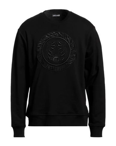 Shop Just Cavalli Man Sweatshirt Black Size Xxl Cotton