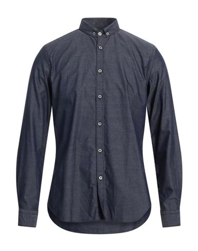 Shop Rossi Man Shirt Navy Blue Size 16 ½ Cotton