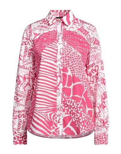 Shop Just Cavalli Woman Shirt Fuchsia Size 4 Cotton In Pink