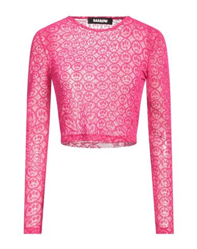 Shop Barrow Woman Top Fuchsia Size M Polyester, Elastane In Pink