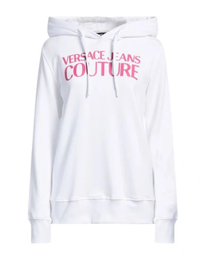 Shop Versace Jeans Couture Woman Sweatshirt White Size Xl Cotton, Elastane