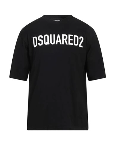 Shop Dsquared2 Man T-shirt Black Size L Cotton