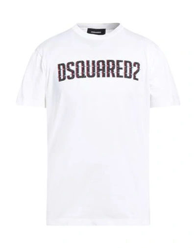 Dsquared2 Loose-fit White Cotton T-shirt With Logo Print In White