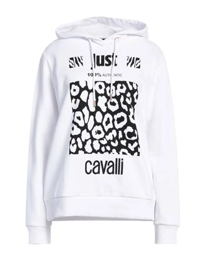 Shop Just Cavalli Woman Sweatshirt White Size Xl Cotton, Elastane