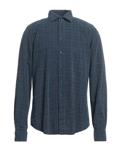 Shop Rossi Man Shirt Blue Size 17 ½ Cotton
