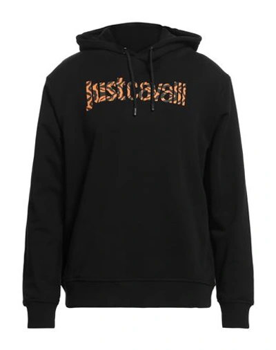 Just Cavalli Man Sweatshirt Black Size 3xl Cotton, Elastane In Black