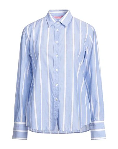 Shop Nouvelle Femme Woman Shirt Light Blue Size 10 Cotton, Linen