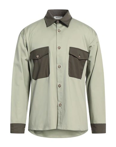 Shop Imperial Man Shirt Sage Green Size Xl Cotton, Elastane