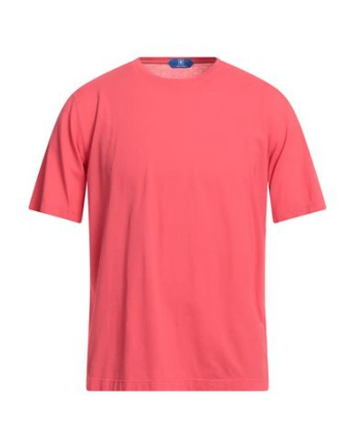 Shop Kired Man T-shirt Coral Size 46 Cotton In Red